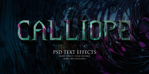 Calliope text effect Premium Psd