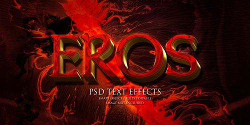Eros text effect Premium Psd