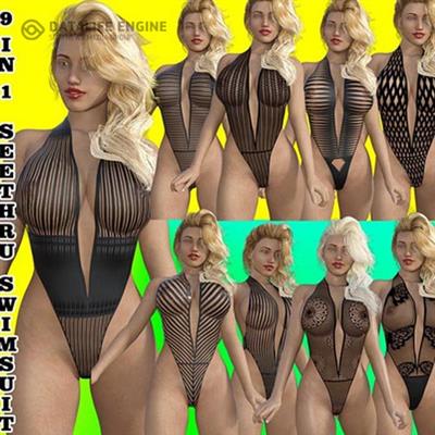 9 IN 1 SEETHRU SWIMSUIT