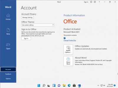 Windows 11 Pro Build 22000.160 + Office 2021  Non-TPM 2.0 Compliant x64 Pre-Activated 2021