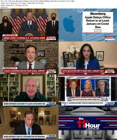 The 11th Hour with Brian Williams 2021 08 20 1080p WEBRip x265 HEVC LM