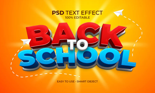 Back to school text effect Premium Psd