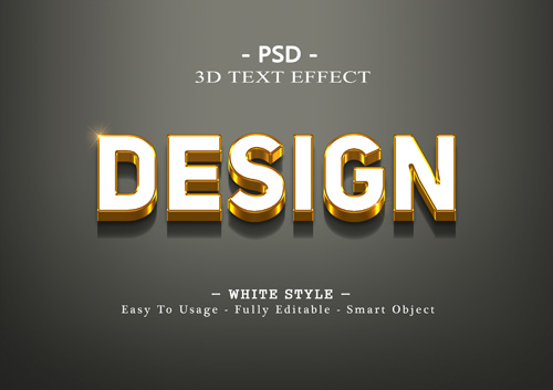Design 3d text effect Premium Psd