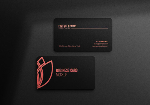 Rose gold and gold effect business card mockup Premium Psd