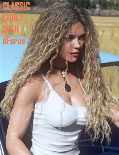 CLASSIC LONG CURLY HAIR WITH DFORCE FOR GENESIS 8 FEMALE(S)