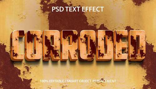 Editable text effect corroded premium Premium Psd