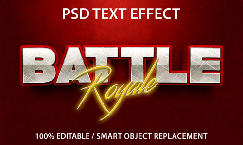 Editable text effect battle royale premium Premium Psd