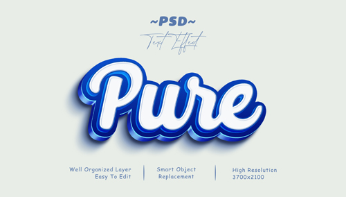 Blue gradient popup psd editable text effect Premium Psd