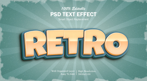 Retro style editable psd text effect Premium Psd