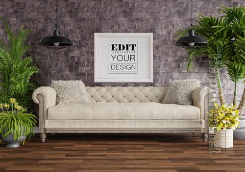 Poster frame in living room mockup Premium Psd vol 2 Poster frame in living room mockup Premium Psd vol 2
