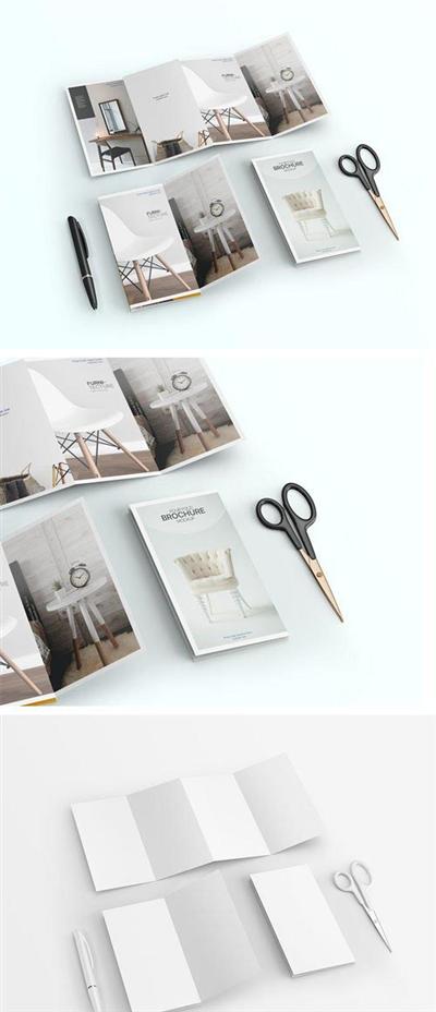 4 Fold Brochure PSD Mockup Template