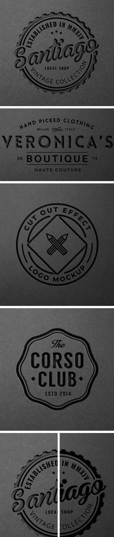 Cut Out Effect   Paper Logo PSD Mockup Template
