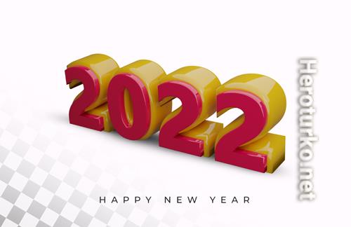 2022 new year 3d alphabet text effect psd