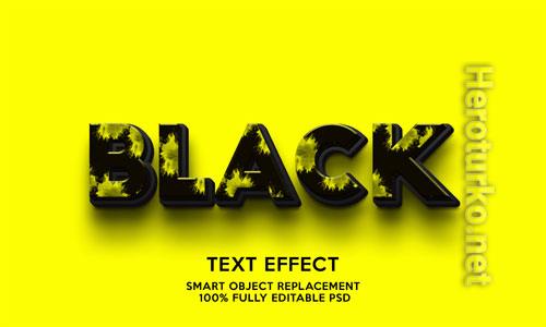 Black text effect template Premium Psd