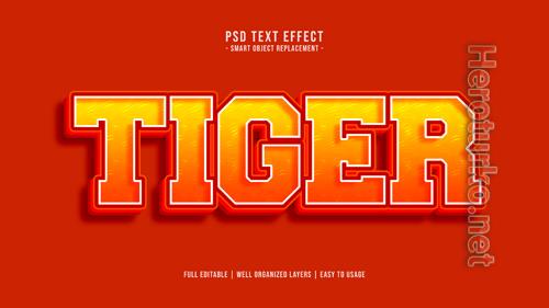 Tiger text style effect Premium Psd