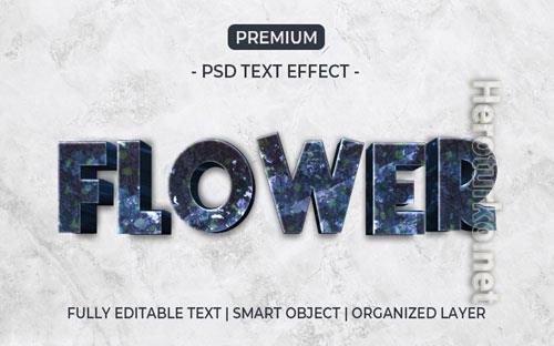 Purple flower text effect template Premium Psd