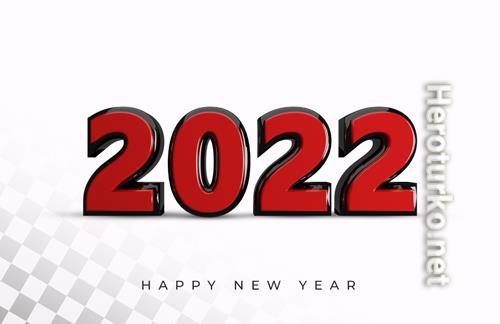 3d rendering of 2022 text effect Premium Psd vol 2