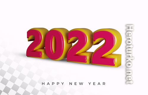 3d  2022 new year render alphabet text effect Premium Psd