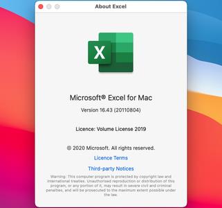 Microsoft Excel 2019 for Mac v16.52 VL Multilingual