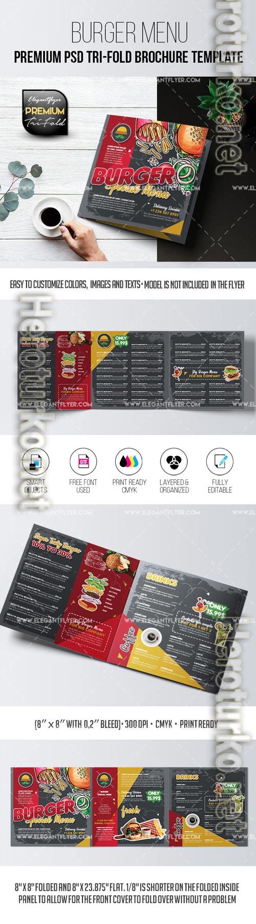 Burger Menu Brochure Template in PSD Burger Menu Brochure Template in PSD
