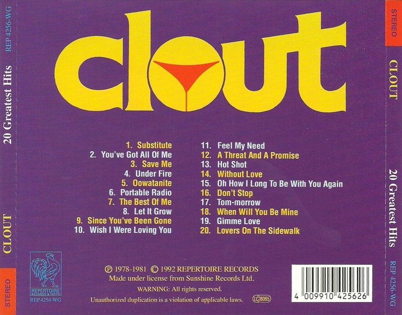Clout - 20 Greatest Hits (1978-81) (1992) Lossless