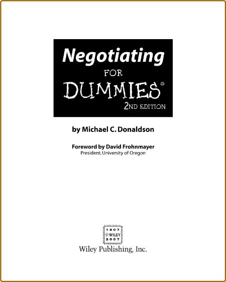 Negotiating For Dummies, 2nd Edition