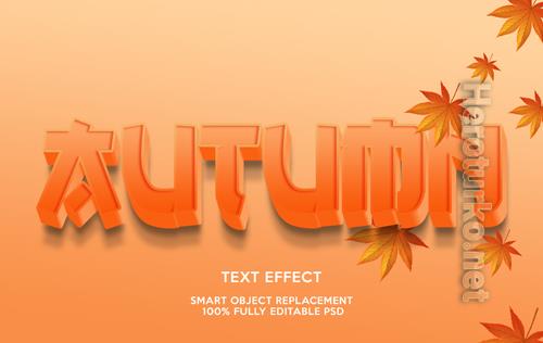 Autumn text effect template Premium Psd