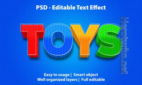 Editable text effect toys premium Premium Psd