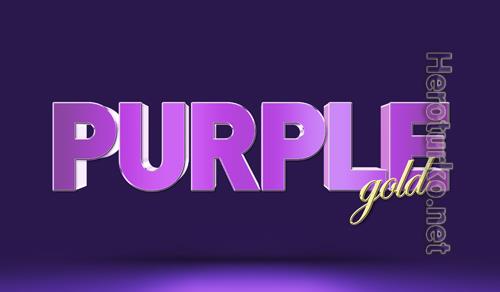 Purple 3d text style effect mockup template Premium Psd