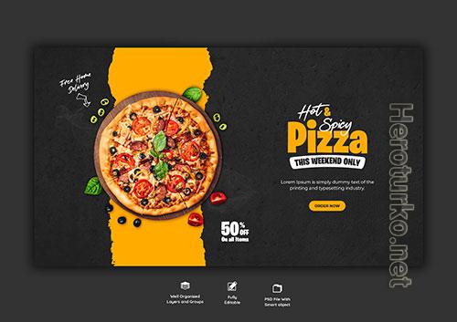 Pizza web banner template Premium Psd
