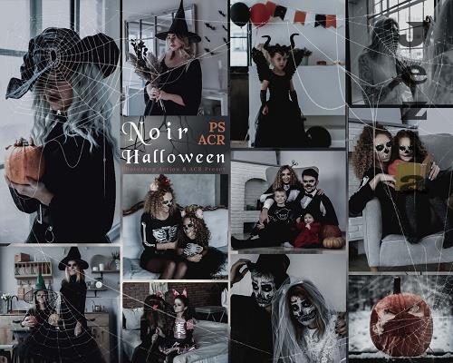 12 Noir Halloween Photoshop Actions And ACR Presets, Autumn Spooky Ps Action