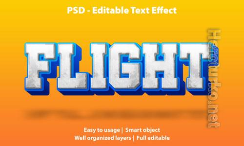 Editable text effect flight premium Premium Psd