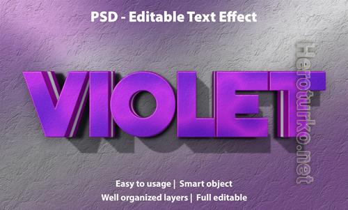Editable text effect violet premium Premium Psd