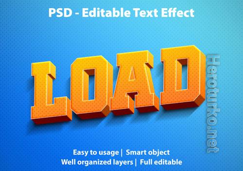 Editable text effect load premium Premium Psd