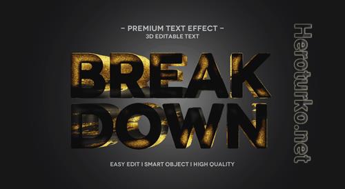 Break down 3d text effect template Premium Psd