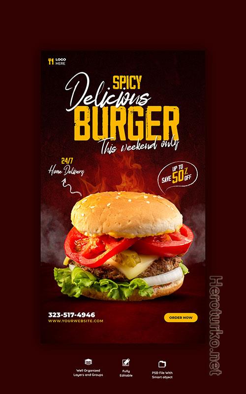 Burger and food menu psd template