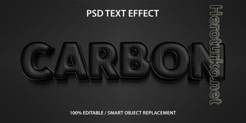 Editable text effect carbon premium Premium Psd