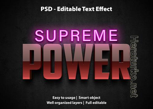 Editable text effect supreme power premium Premium Psd Editable text effect supreme power premium Premium Psd