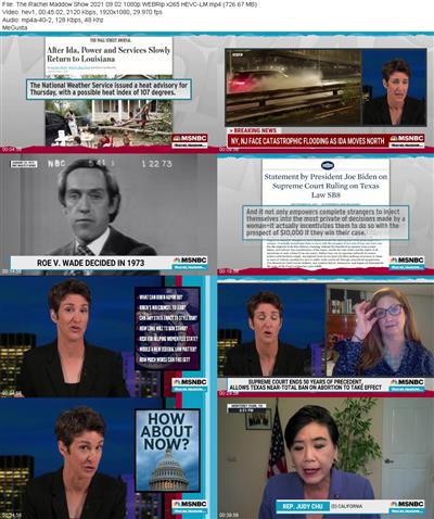 The Rachel Maddow Show 2021 09 02 1080p WEBRip x265 HEVC LM