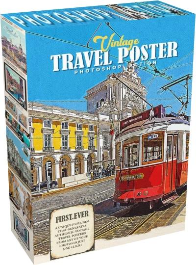 GraphicRiver - Vintage Travel Poster Photoshop Action