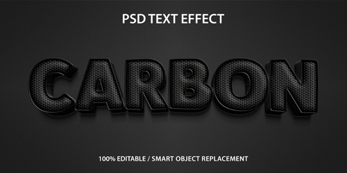 Editable text effect carbon premium Premium Psd
