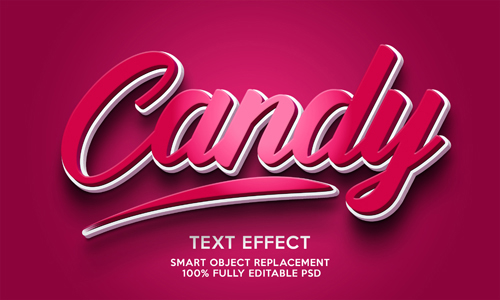 Candy text effect template Premium Psd