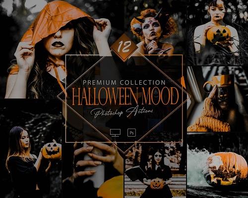 12 Halloween Mood Photoshop Actions, Dark Smooky ACR Preset, Moody Horror Filter - 1065186240