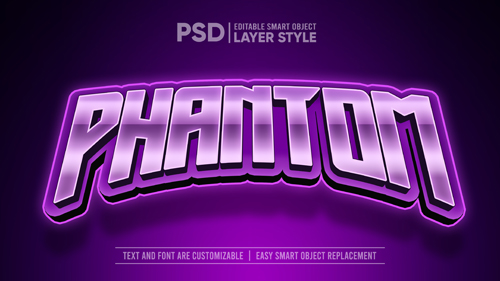 Esport purple phantom text effect