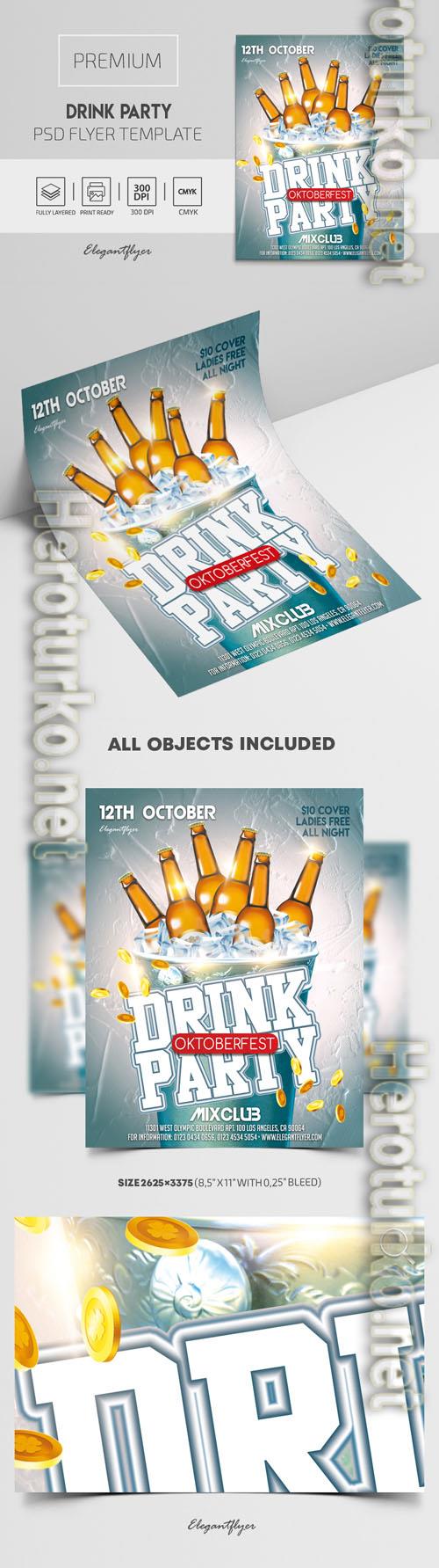 Drink Party Premium PSD Flyer Template
