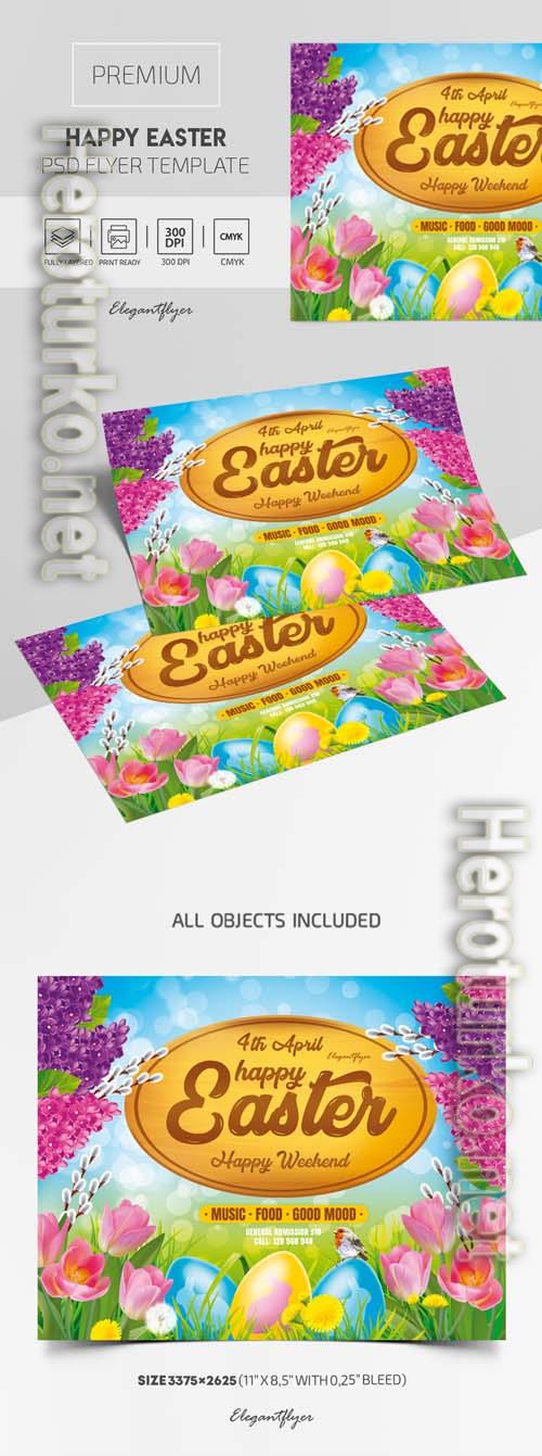 Happy Easter Premium PSD Flyer Template