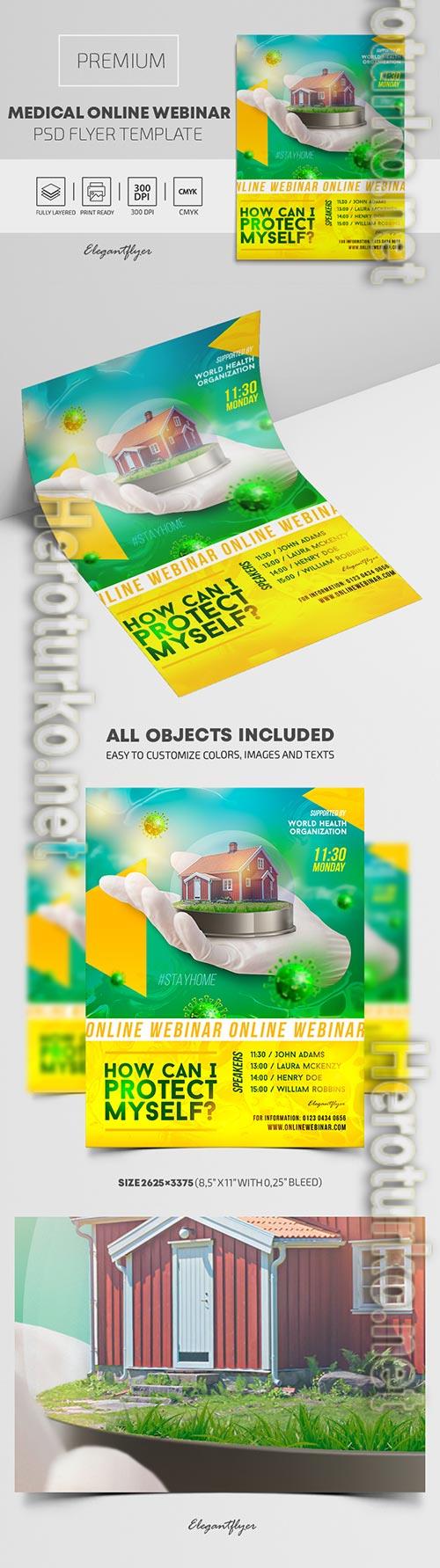Medical Online Webinar Premium PSD Flyer Template Medical Online Webinar Premium PSD Flyer Template