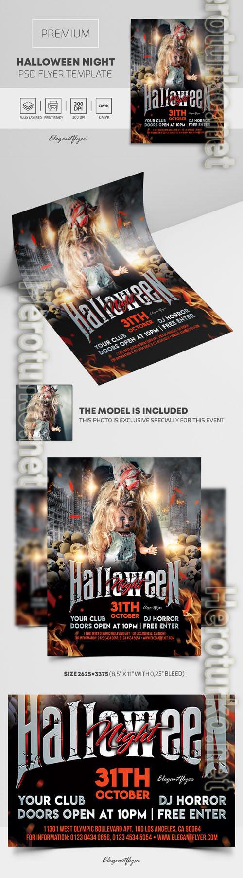 Halloween Night Premium PSD Flyer Template vol 3