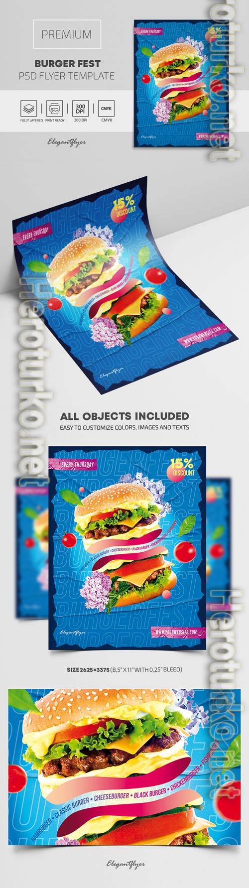 Burger Fest Premium PSD Flyer Template
