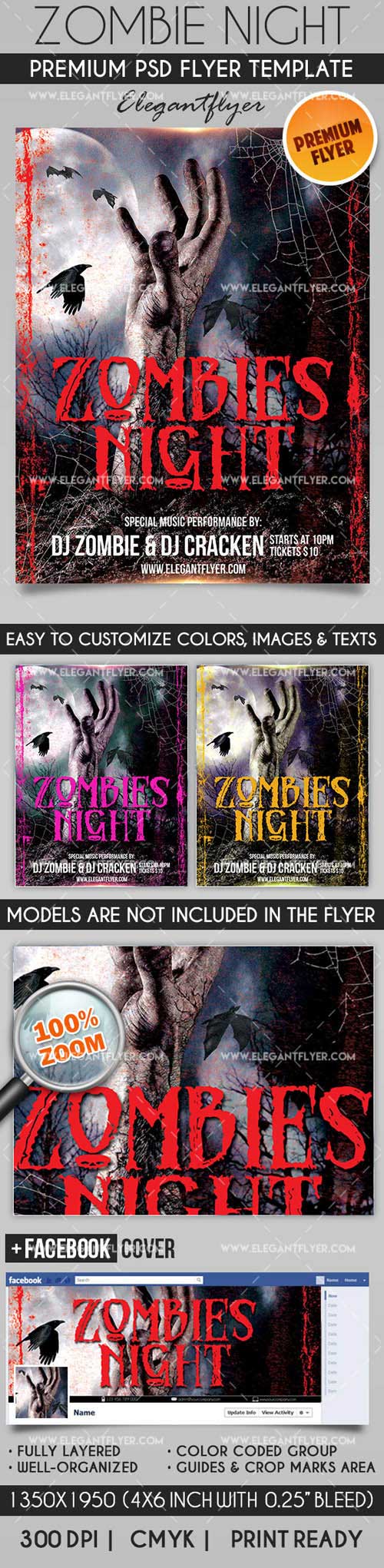 Zombie Night Flyer PSD Template